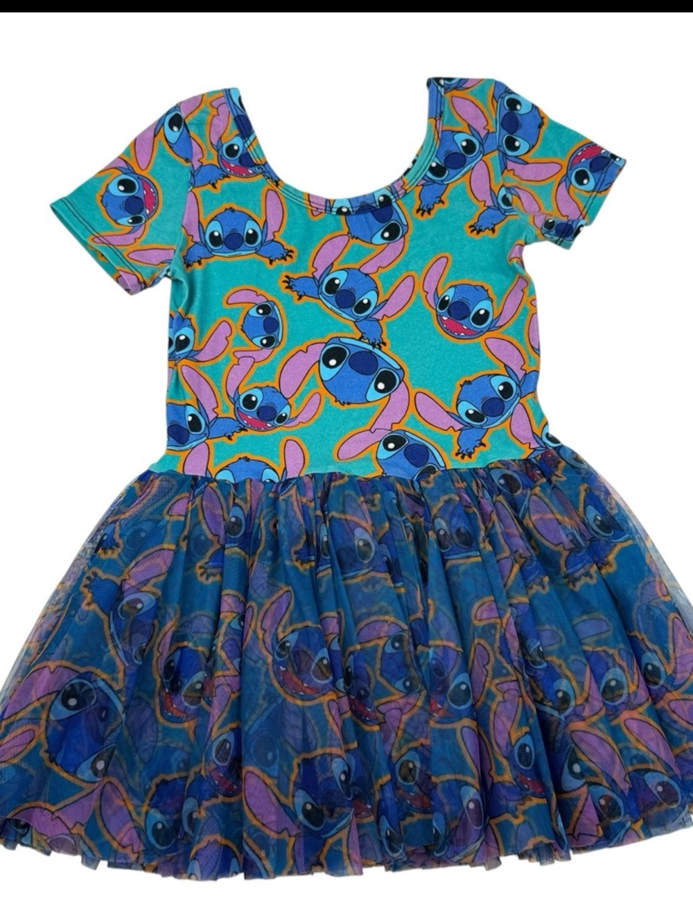 Wild Rich Kids WRK Disney Stitch Tutu Skirted Leo Dress Size 9/10